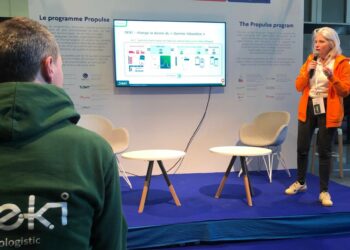 Béatrice Leduby à Paris lors du Forum de l'Agence de l'innovation pour les transports (Crédit Gomet'/JFE)