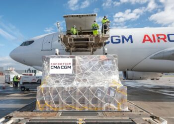 Un avion humanitaire de CMA CGM Air Cargo (Crédit CMA CGM)