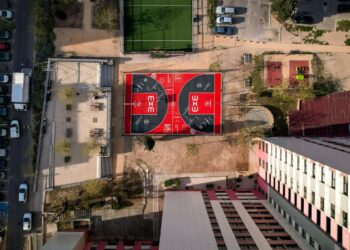Le terrain de basket 3X3 inauguré dans le 14e arrondissement de Marseille (Crédit Linka)