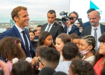 Emmanuel Macron au Pharo en 2021 (Crédit JY Delattre/Gomet')