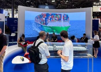 Le stand de CMA CGM à Vivatech (Crédit DR)