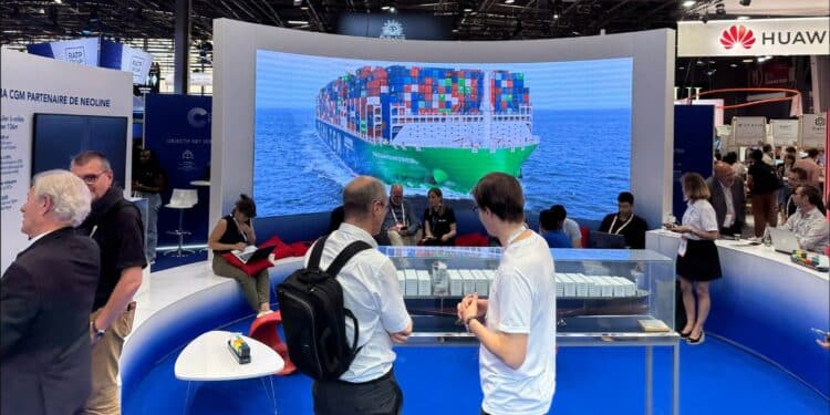 Le stand de CMA CGM à Vivatech (Crédit DR)
