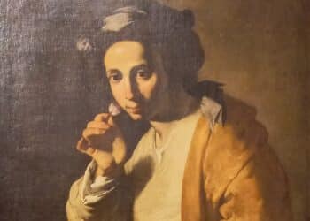 Délicatesse et mystère pour cette Figure juvénile humant une rose du Maître de l'Annonce aux bergers exposée, de la Fondation De Vito au musée Granet