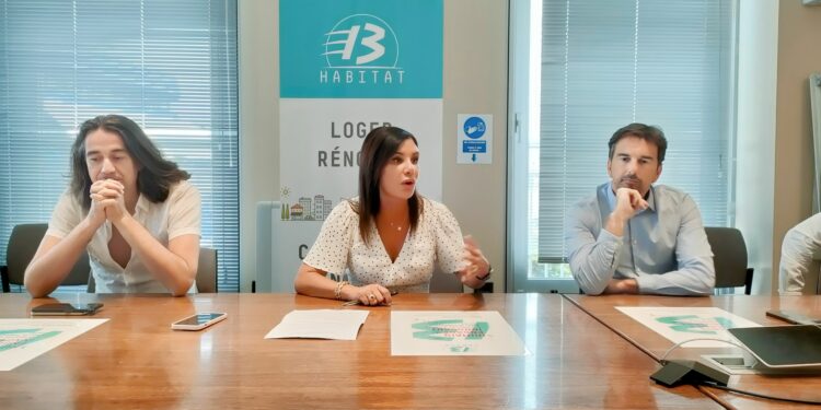 13 Habitat De gauche à droite : Frédéric Mignon, directeur du développement de 3 Habitat, Nora Preziosi, présidente de 3 Habitat, et Jean-Louis Ervoes, directeur général (crédit : JRG / Gomet')