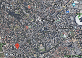 Le début de la papamobile est prévu sur l'avenue du Prado 2, au niveau de l'avenue du Parc Borély (Capture Google Map)