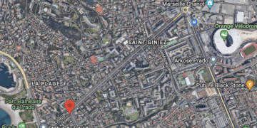 Le début de la papamobile est prévu sur l'avenue du Prado 2, au niveau de l'avenue du Parc Borély (Capture Google Map)