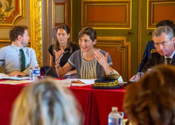 Amélie Oudéa-Castéra, la ministre des Sports, à la préfecture à Marseille en juillet dernier (Crédit Gomet'/JYD)