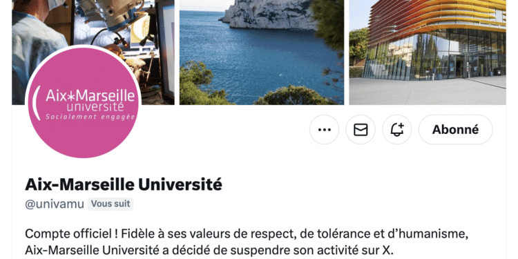 La page d'accueil du compte AMU sur X (Capture d'écran)