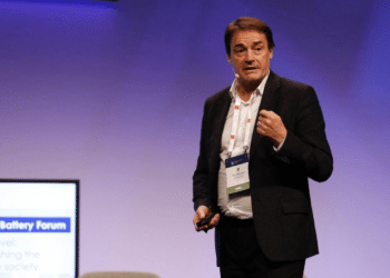 Pascal Boulanger, le fondateur de Nawa, en 2022 lors du Future Battery Forum (Crédit DR).