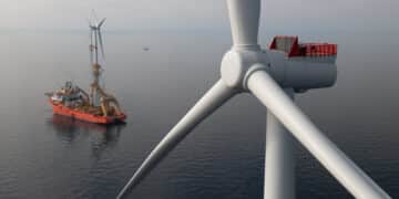 Champ éolien Provence Grand Large en baie de Port Saint-Louis