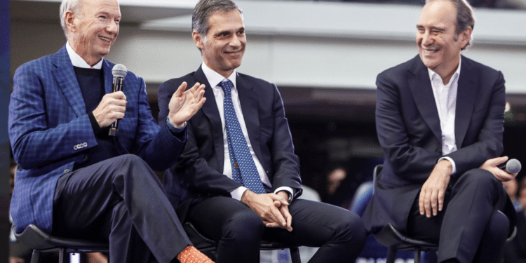 Eric Schmidt, Rodolphe Saadé et Xavier Niel (Crédit Iliad)