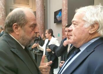 Le garde des Sceaux et le président du tribunal de Commerce de Marseille Jean-Marc Latreille (crédit : JRG / Gomet')