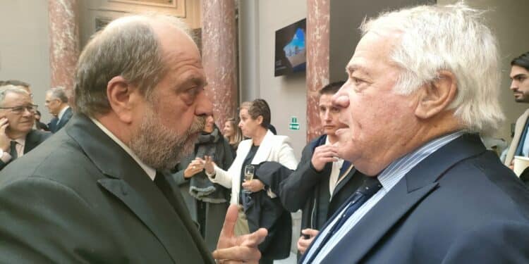 Le garde des Sceaux et le président du tribunal de Commerce de Marseille Jean-Marc Latreille (crédit : JRG / Gomet')