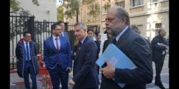 Éric Dupond-Moretti, le ministre de la Justice à son arrivée lundi 20 novembre 2023 au tribunal judiciaire de Marseille (Crédit Gomet'/JRG)