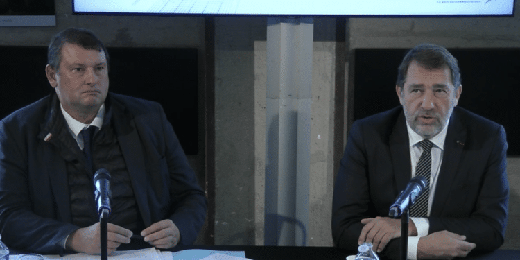 Hervé Martel et Christophe Castaner, les dirigeants du Port de Marseille-Fos jeudi 18 janvier 2024 (crédit capture d'écran)