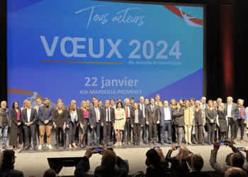 Le Collectif Tous acteurs lors des voeux de la CCI AMP lundi 22 janvier 2024 (Crédit DR)