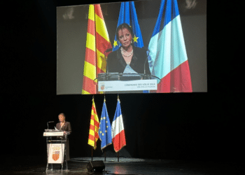 Sophie Joissains lors de la cérémonie des voeux 2024 au Grand théâtre de Provence (Crédit Gomet')