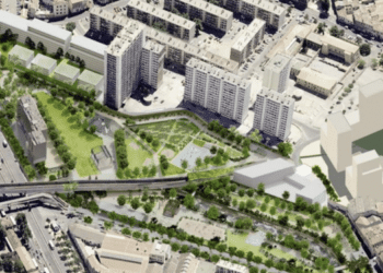 La future piscine se situera en bordure du futur parc Bougainville (crédit : Euroméditerranée)