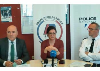 De gauche à droite : le procureur Nicolas Bessone, la préfète de police Frédérique Camilleri et le directeur interdépartemental de la police municipal Cédric Esson (crédit : JRG / Gomet')