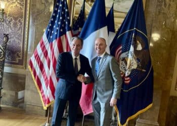 Renaud Muselier et une délégation de la région Sud ont été reçu par le gouverneur de l'Utah, mi-janvier, en vue des JO d'hiver 2030 et 2034 (crédit : DR)