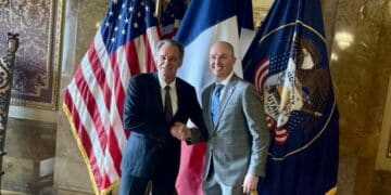 Renaud Muselier et une délégation de la région Sud ont été reçu par le gouverneur de l'Utah, mi-janvier, en vue des JO d'hiver 2030 et 2034 (crédit : DR)