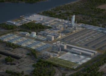 Projection de la future usine de GravitHy à Fos-sur-Mer (crédit : GravitHy)