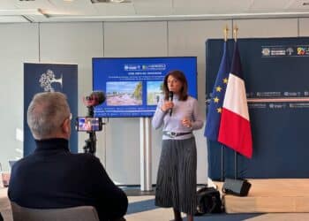 Martine Vassal, la présidente de la Métropole Aix-Marseille Provence et du Département des Bouches-duRhône, lors de ses voeux à la presse lundi 8 janvier 2024 (Crédit Gomet'/JFE)