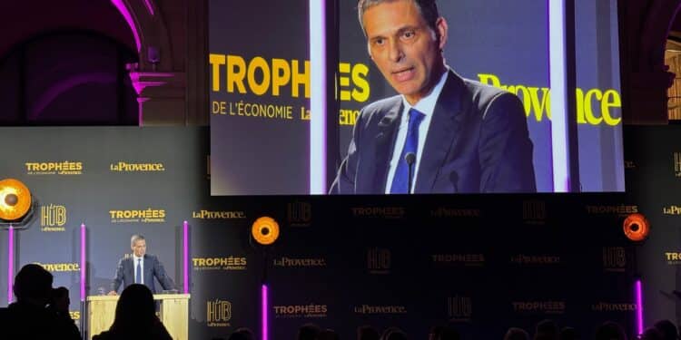 Rodolphe Saadé, le PDG de CMA CGM, mercredi 24 janvier au palais de laBourse à Marseille (Crédit Gomet').