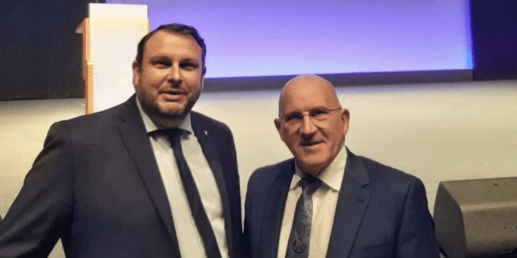 Nicolas Férand, Président de l'Ordre des Experts Comptables et Jean-Pierre Patou, Président de la Compagnie régionale des Commissaires aux Comptes, le 16 janvier 2024 à Marseille, crédit Gomet