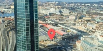 C'est dans cette zone, située juste derrière la tour CMA-CGM, que doit sortir de terre la future cité judiciaire (crédit : JRG / Gomet')