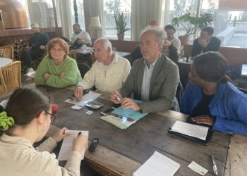 Conférence de presse tenue par Véronique Sinou, Stéphane Coppey, Sébastien Barles, Nouriati Djambae (crédit photo : Bojkovski Antonin)
