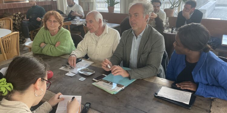 Conférence de presse tenue par Véronique Sinou, Stéphane Coppey, Sébastien Barles, Nouriati Djambae (crédit photo : Bojkovski Antonin)