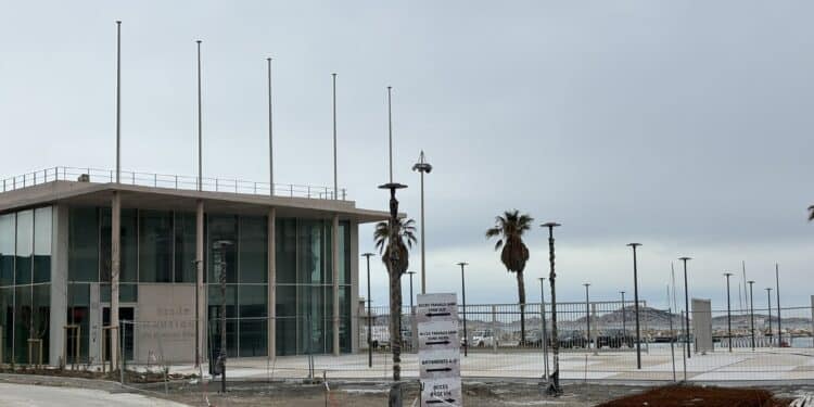 Le stade nautique du Roucas Blanc (lundi 12 février 2024) accueille la Marina Olympique cette année pour les JO 2024 et ses épreuves de voile (Crédit Gomet')