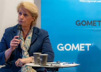 Corine Dubruel, PDG de HSL Technologies vendredi 16 février à La Coque lors de la présentation du baromètre régional des levées de fonds réalisé par Gomet' (Crédit JY Delattre)