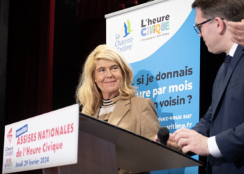 Dominique Faure, la ministre déléguée aux collectivités territoriales et à la ruralité lance le 29 février L'heure civique (Crédit @FaureDominique)