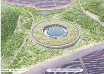 Projet de construction de l'usine d'hydrogène pour HyVence (crédit : Géosel)