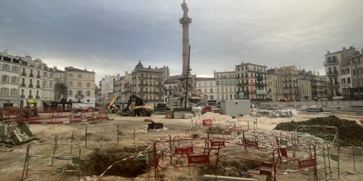 Travaux sur la place Castellane