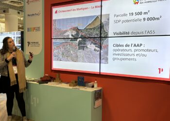 Présentation du projet de village d'entreprises à La Mède Châteauneuf-les-Martigues, lors du Mipim 2024 (Crédit Gomet')