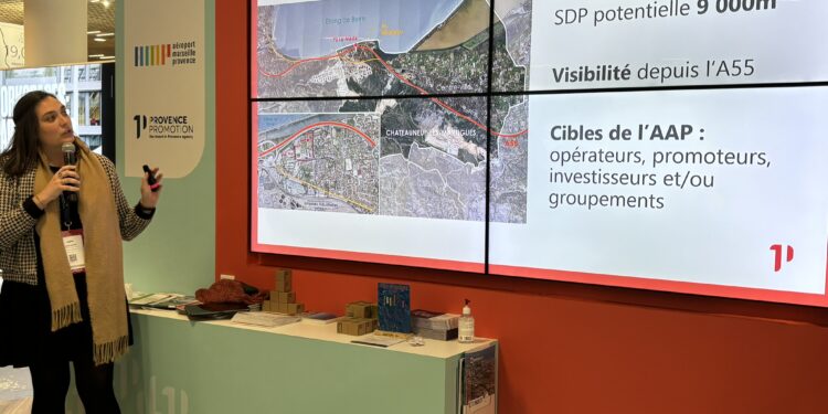 Présentation du projet de village d'entreprises à La Mède Châteauneuf-les-Martigues, lors du Mipim 2024 (Crédit Gomet')