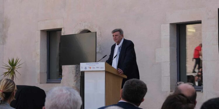 Jean-Marc Borello, le président du Groupe SOS, lundi 29 avril 2024, lors de l'inauguration de la Citadelle de Marseille (Crédit Enzo Maury)