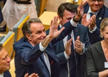 Renaud Muselier lors de son élection au conseil régional en 2021 (crédit : JYD / Gomet')