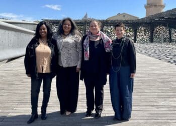 Souad Boukechba, Salwa Toko, Zahia Ziouani et Marie-Lou Papazian, invitées d'exception présentes à la Biennale des femmes. Crédit : JM