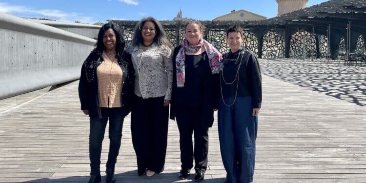 Souad Boukechba, Salwa Toko, Zahia Ziouani et Marie-Lou Papazian, invitées d'exception présentes à la Biennale des femmes. Crédit : JM