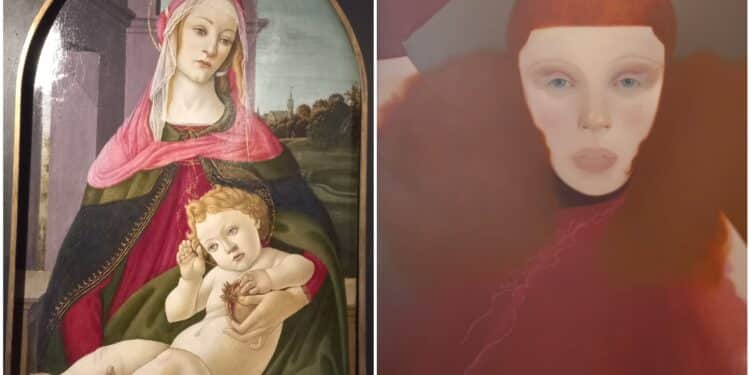 A Carmignac La Vierge à la grenade de Sandro Botticelli et Emma de Sarah Ball. Crédits DR
