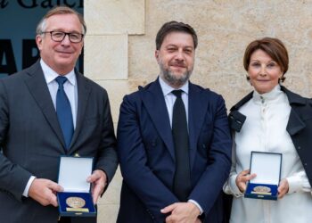 Bruno Pavlovsky (Chanel, Benoît Payan et la présidente de la Maison Mode Méditerranée Maryline Bellieud Vigouroux (crédit : Ville de Marseille)