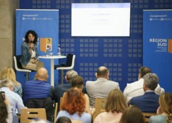 La nouvelle présidente de la Société du Canal de Provence, Bénédicte Martin, a dressé le bilan, vendredi 17 mai, un an après l'adoption du plan or Bleu (crédit : Pierre-Emmanuel Trigo / Région Sud)