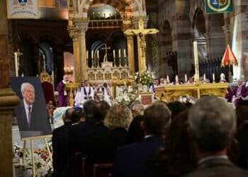 Les obsèques de Jean6Claude Gaudin à la Major, jeudi 23 mai (crédit : JRG / Gomet')