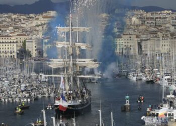 L'arrivée du Belem dans le Vieux-Port (Crédit Gomet'/JYD)