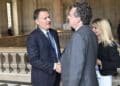Pierre-Emmanuel Martin le PDG de Carbon et Christophe Béchu, le ministre de la Transition écologique le 1" mai lors de Choose France (Crédit X @christophebechu)