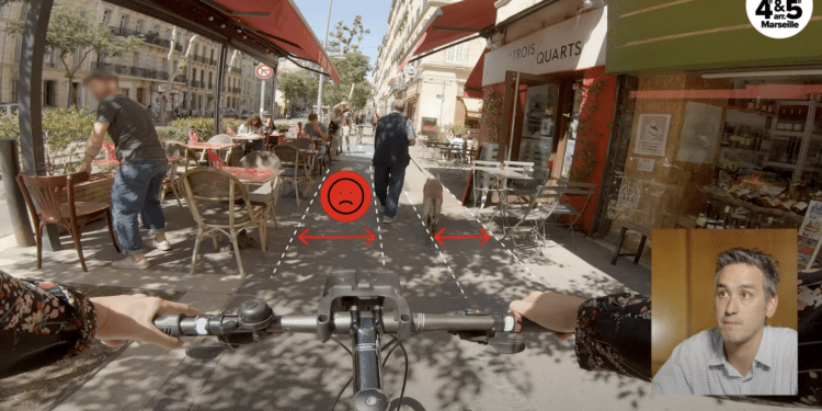 La mairie du 4-5 produit une vidéo pour montrer les nombreux conflits d'usage de la piste cyclable du boulevard Chave (Crédit capture YT)